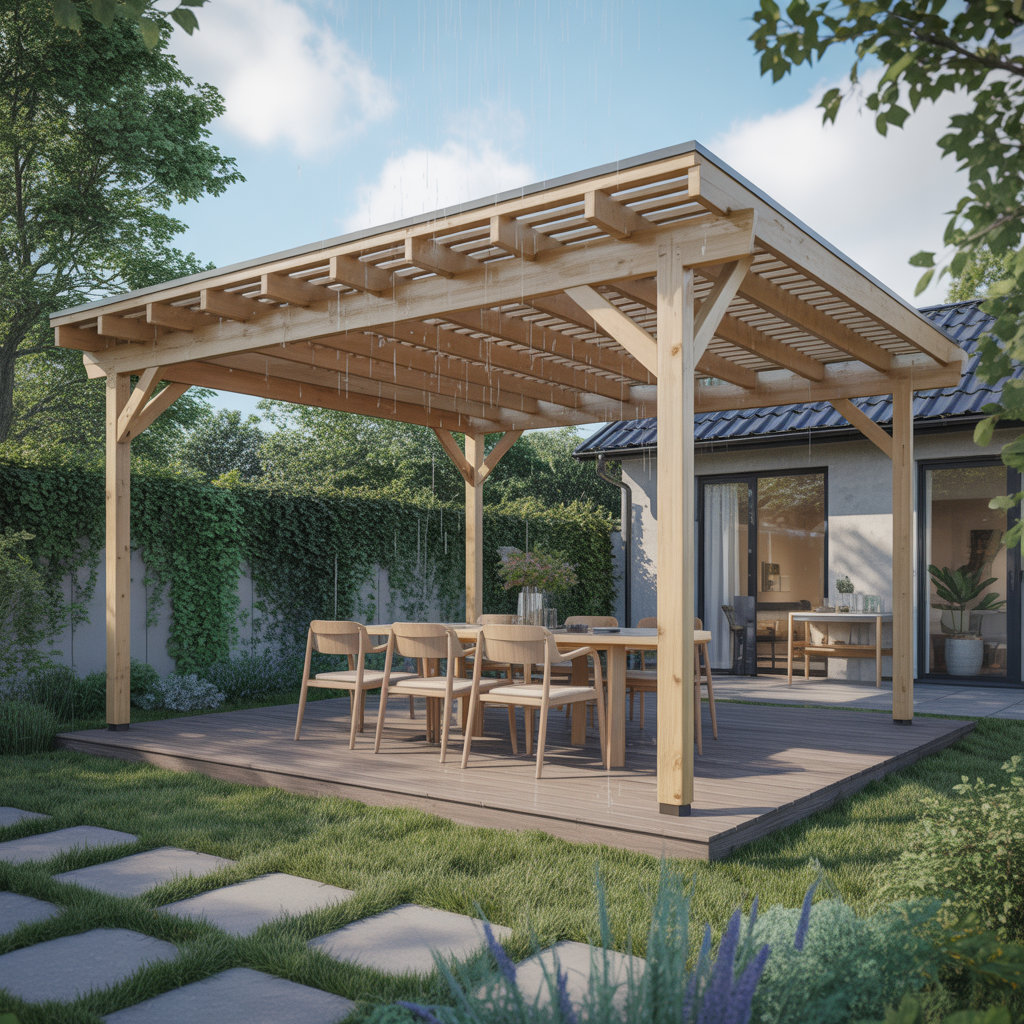 10.Guide till att bygga en pergola som skyddar mot bade sol och regn