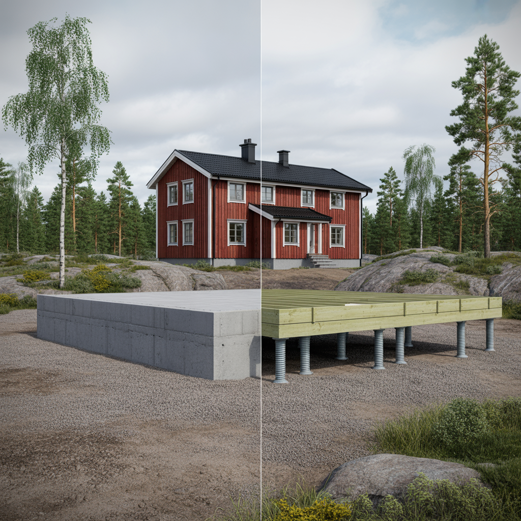 plintgrund eller skruvfundament kostnader for och nackdelar